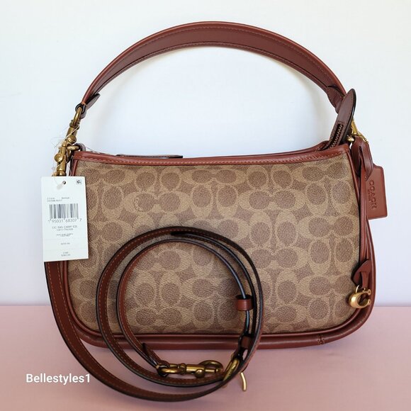 COACH Cary Signature Canvas & Calf Leather w Convertible Straps Crossbody 🎈$238 - Picture 16 of 16